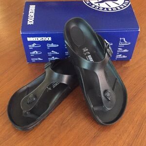 Birkenstock EVA Gizeh Sandals in Black, Size 40